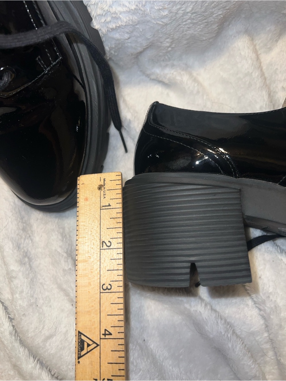Stuart weitzman soho derby black patent chunky loafers woman size 8B - Picture 8 of 9
